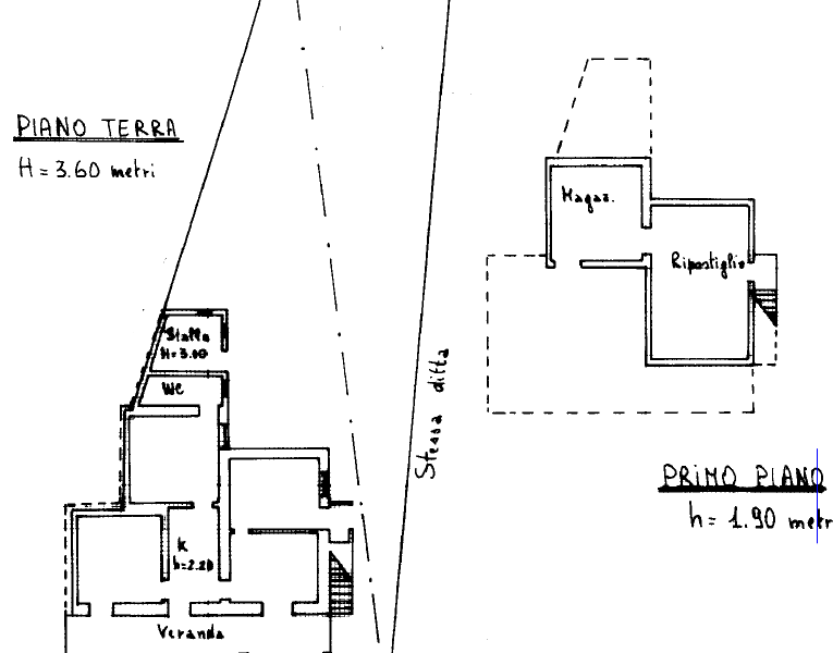 Doppia unità abitativa con locali deposito e terreno